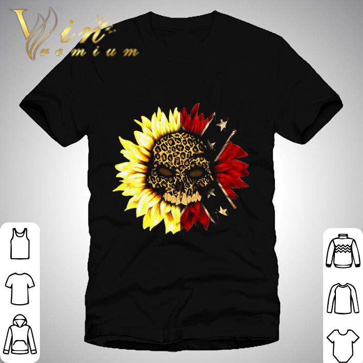 Rebel Flag Sunflower Leopard Skull shirt
