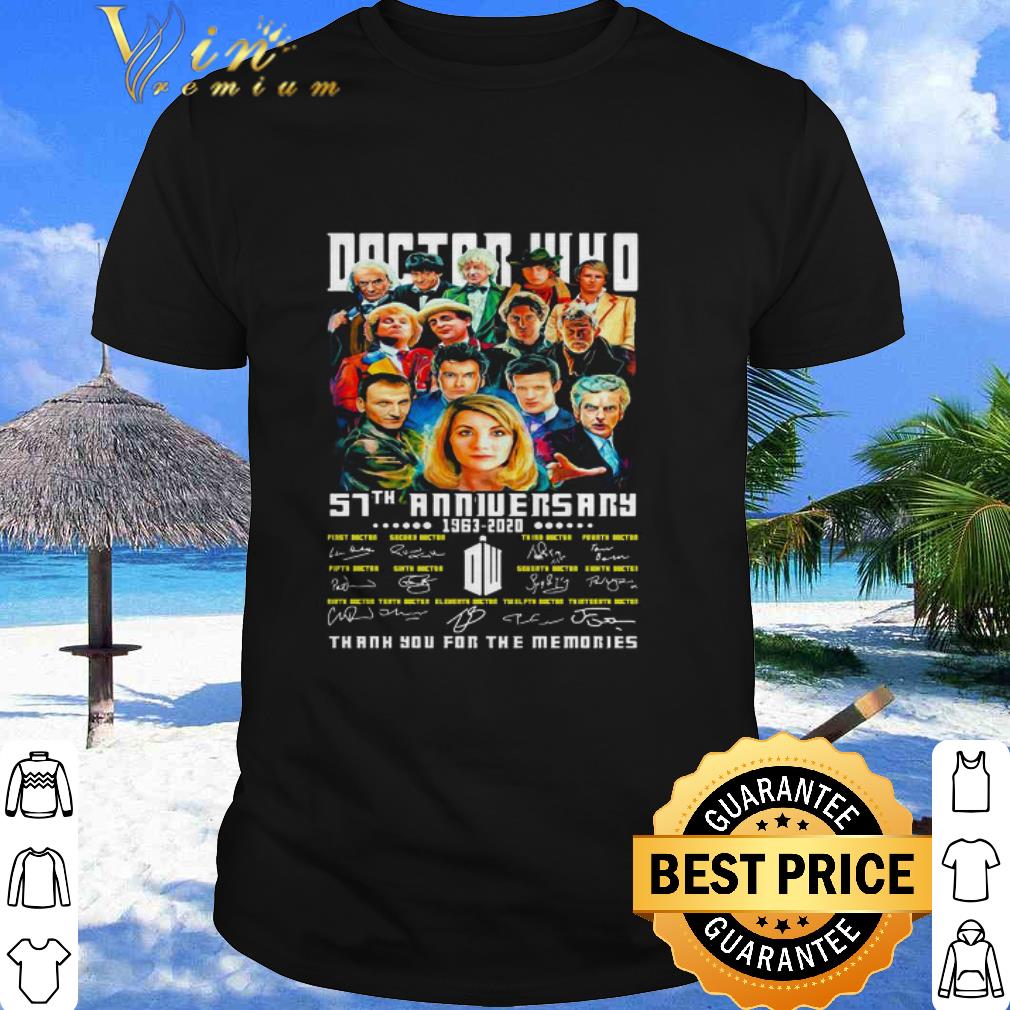 Official Doctor 57th Anniversary 1963 2020 Thank You For The Memories Signatures shirt