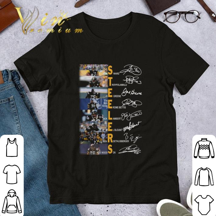 Pittsburgh Steelers Hines Ward Troy Polamalu Joe Greene Signatures shirt