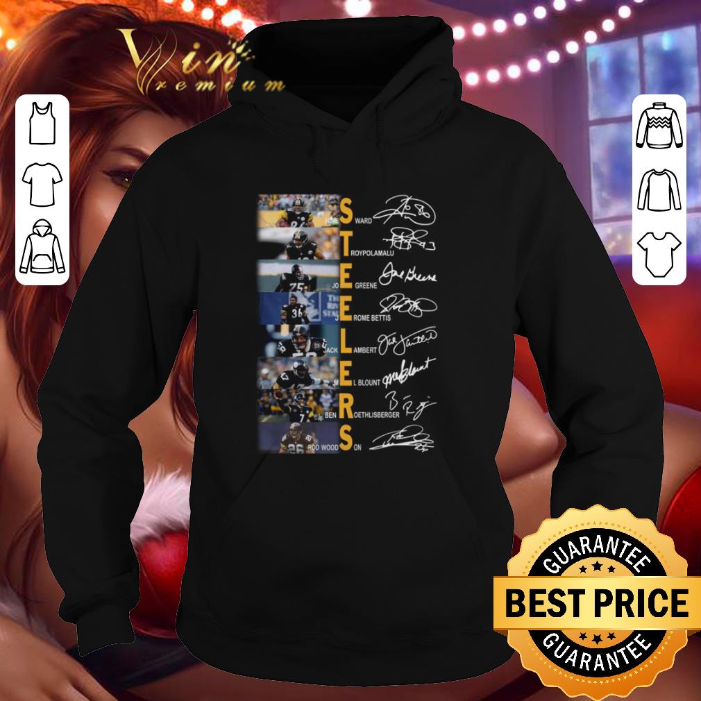 ed56d56a pittsburgh steelers hines ward troy polamalu joe greene signatures shirt 4 - Pittsburgh Steelers Hines Ward Troy Polamalu Joe Greene Signatures shirt