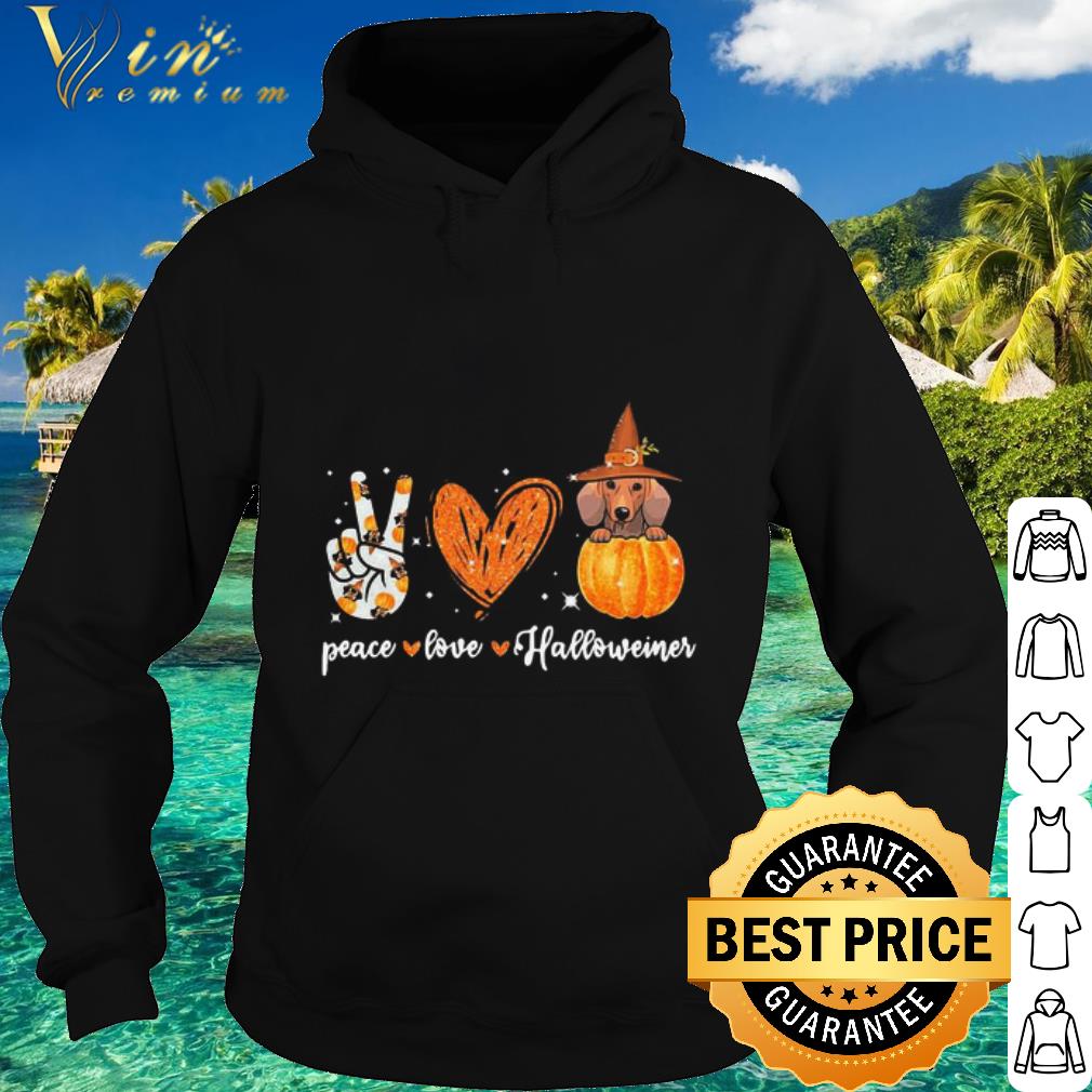 ef1deb3f pretty peace love dachshund halloween shirt 4 - Pretty Peace Love Dachshund Halloween shirt