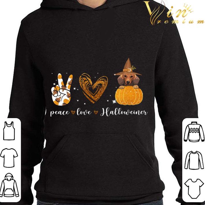 064e43bc dachshund peace love halloweiner pumpkin halloween shirt 4 - Dachshund peace love halloweiner pumpkin halloween shirt