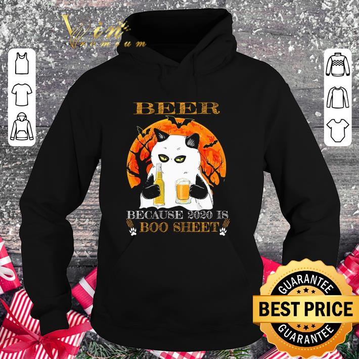 1f753fb3 premium cat beer because 2020 is boo sheet halloween shirt 4 - Premium Cat beer because 2020 is boo sheet halloween shirt