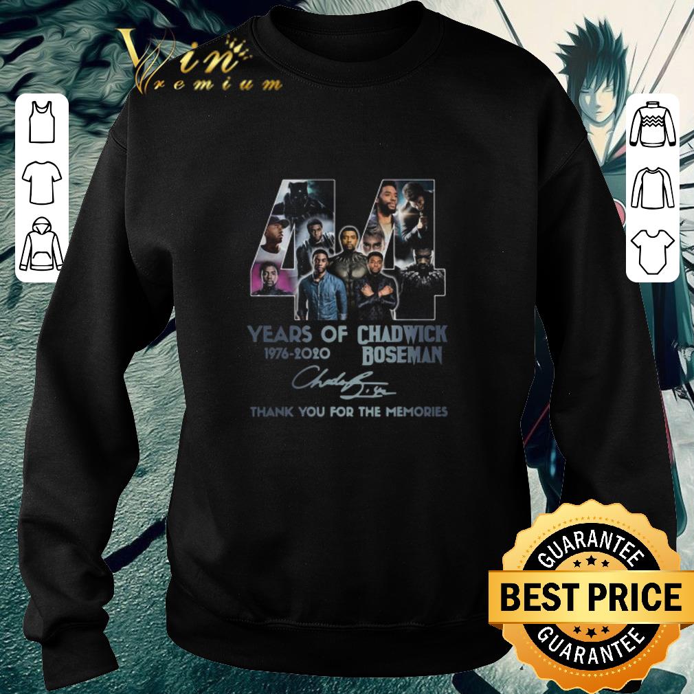 20e435a5 premium 44 year 1976 2020 of chadwick boseman signature thank you for the memories shirt 4 - Premium 44 year 1976 2020 of Chadwick Boseman signature thank you for the memories shirt