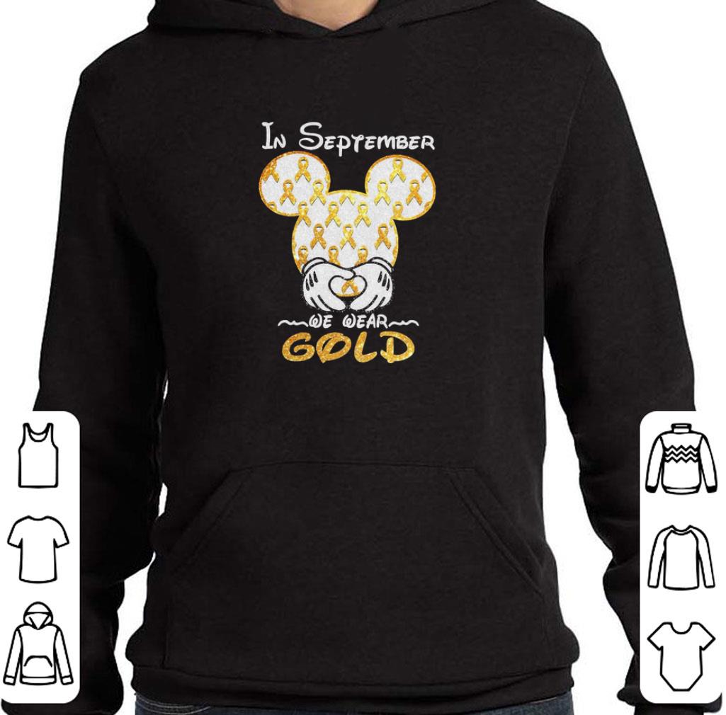 2b9f3d2f original mickey mouse in september we wear gold breast cancer shirt 4 - Original Mickey mouse in September we wear Gold Breast Cancer shirt