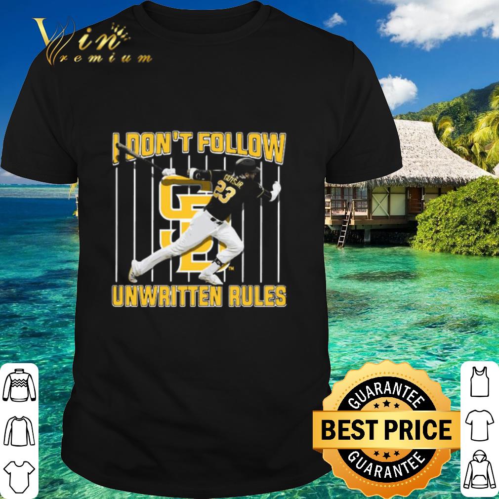 Nice San Diego Tatis Jr 23 I don’t follow unwritten rules shirt