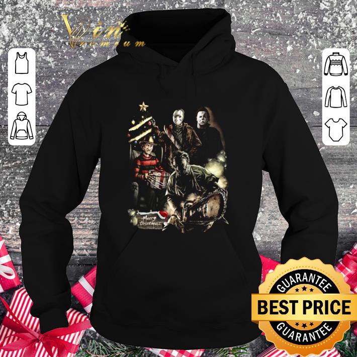 496bf2fb premium horror characters merry christmas shirt 4 - Premium Horror characters Merry Christmas shirt