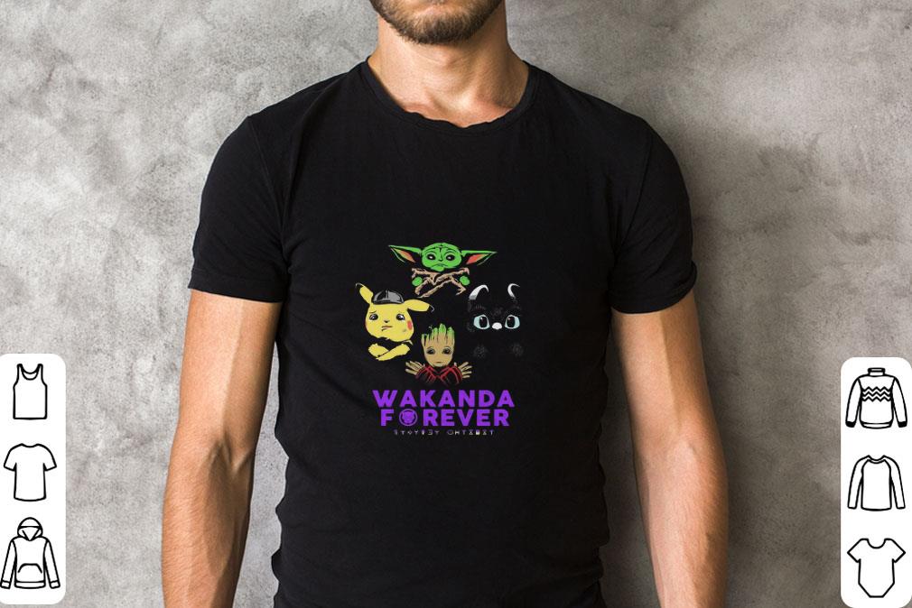 Awesome Pikachu Baby Yoda Night Fury Baby Groot Wakanda Forever shirt