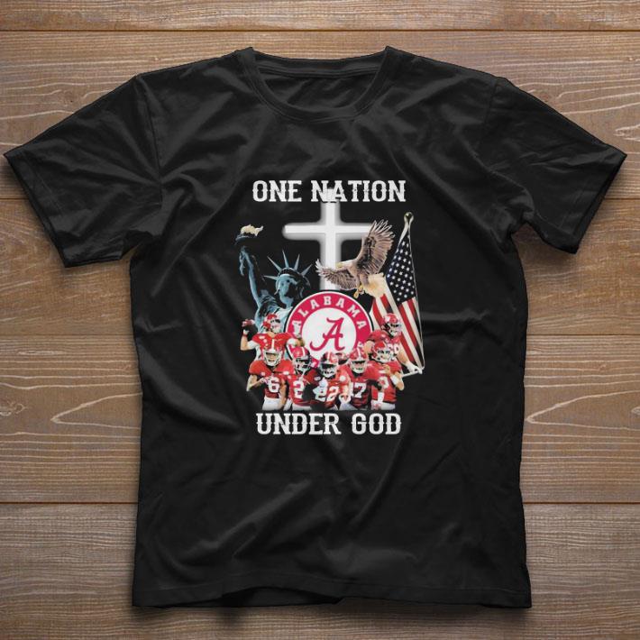 Nice On Nation Alabama Crimson Tide under god American flag shirt