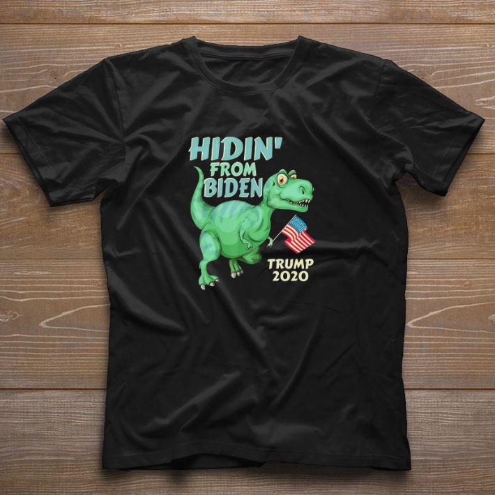 Awesome Dinosaurs Hidin’ from Biden Trump 2020 American flag shirt