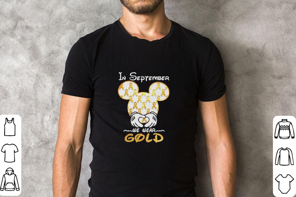 Original Mickey mouse in September we wear Gold Breast Cancer shirt