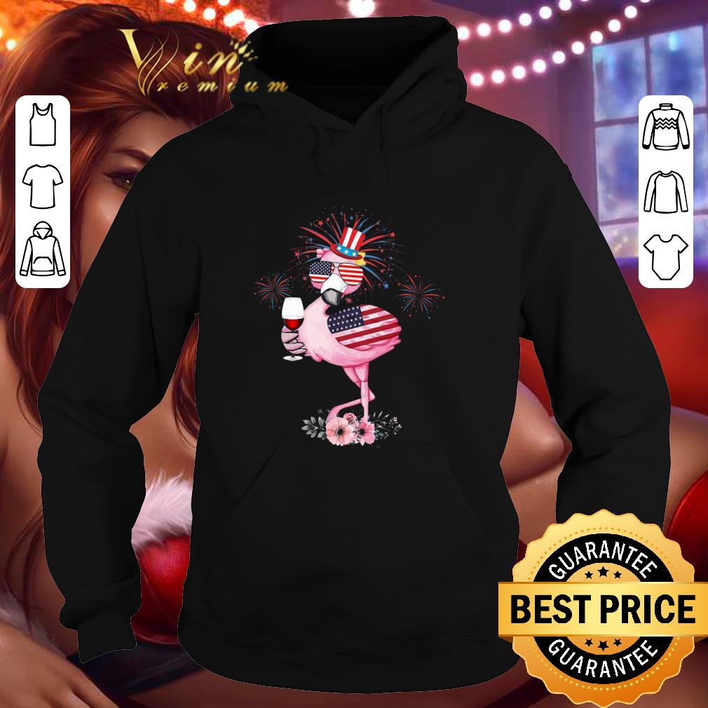 be9a5621 flamingo wine drinking independence day flower shirt 4 - Flamingo Wine Drinking Independence Day Flower shirt