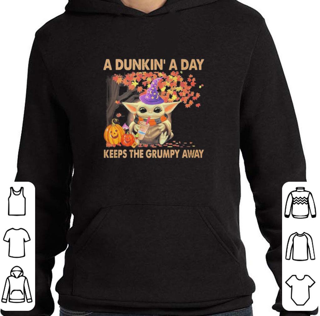 Official Star Wars Baby Yoda hug Dunkin’ Donuts a day keeps the grumpy away Halloween shirt c90829aa official star wars baby yoda hug dunkin donuts a day keeps the grumpy away halloween shirt 4 - Official Star Wars Baby Yoda hug Dunkin’ Donuts a day keeps the grumpy away Halloween shirt