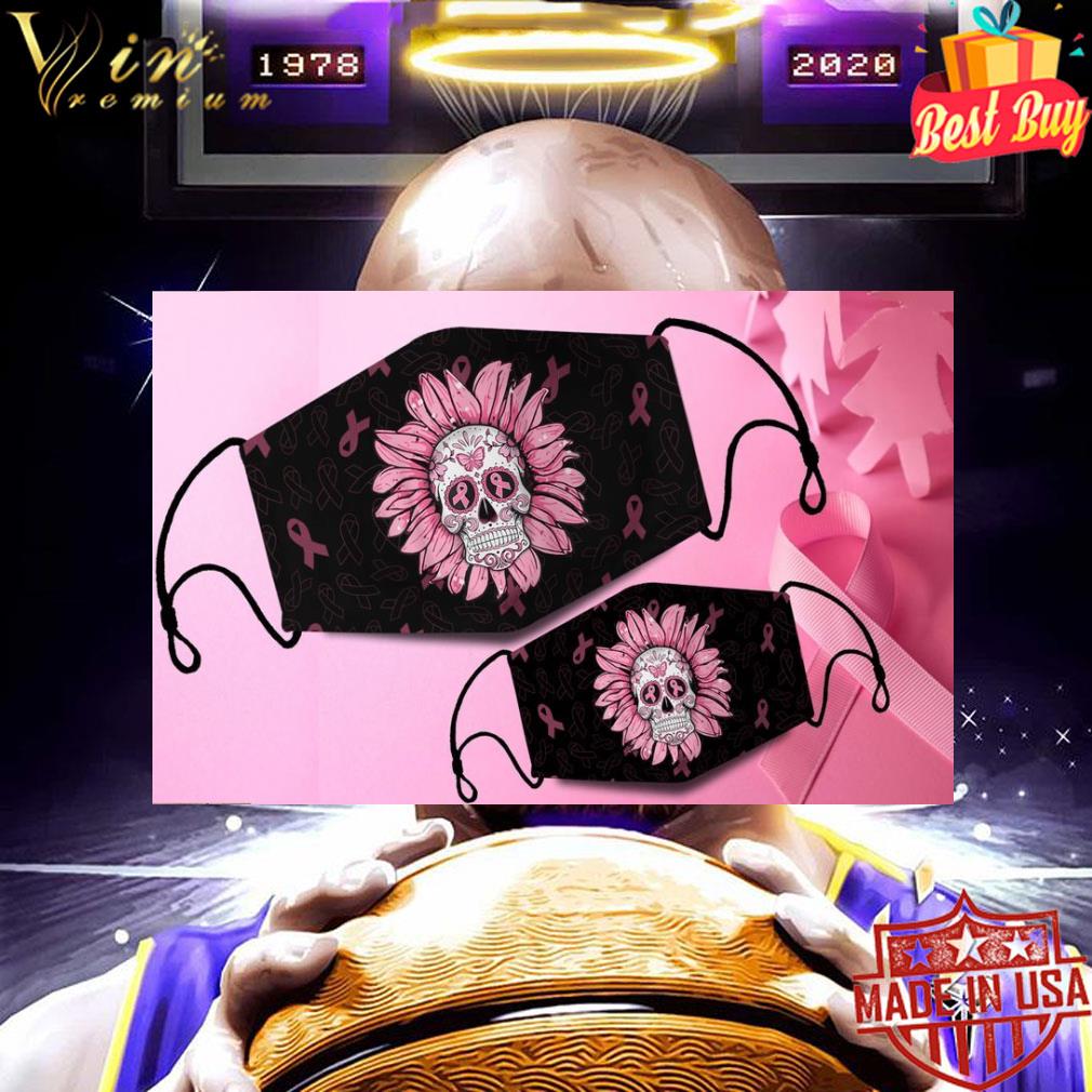fbb3384e breast cancer skull sunflower face mask 4 - Breast Cancer Skull Sunflower Face Mask
