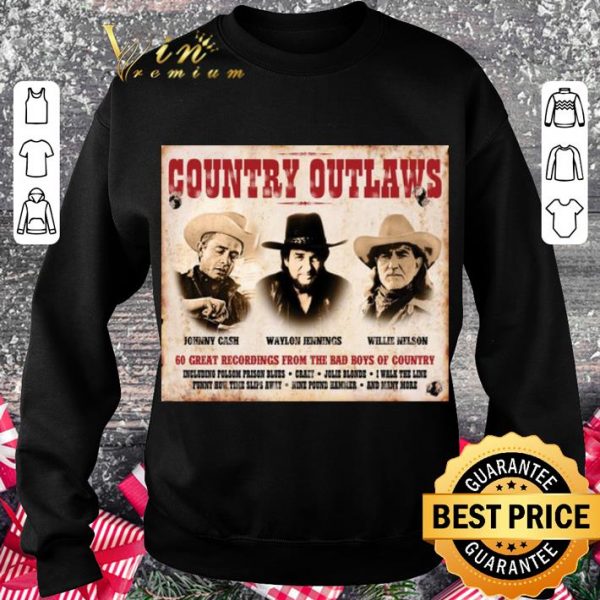 Best Country Outlaws Johnny Cash Waylon Jennings Willie Nelson shirt