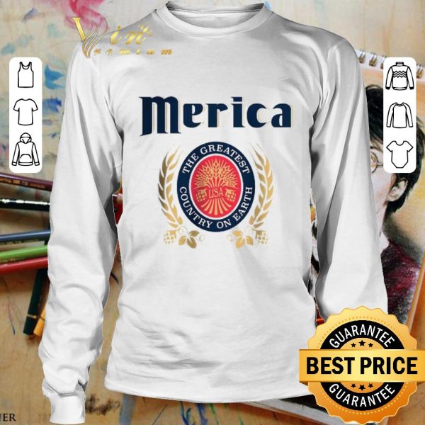 Awesome Miller Lite Logo Merica The Greatest Country On Earth shirt