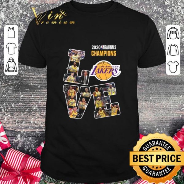 Funny Logo Los Angeles Lakers Love 2020 Champions All Signature shirt