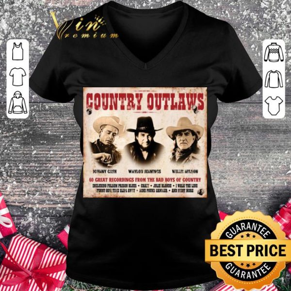 Best Country Outlaws Johnny Cash Waylon Jennings Willie Nelson shirt