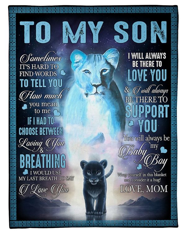 Mom To my son wrap yourself up in this and consider it a big hug quilt blanket