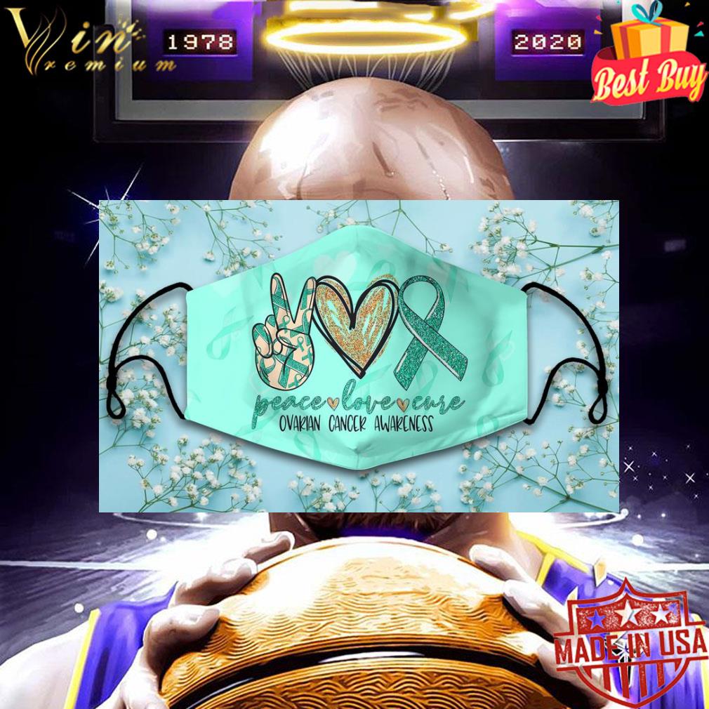 33f7917f peace love cure ovarian cancer awareness face mask 4 - Peace love cure Ovarian Cancer Awareness Face Mask