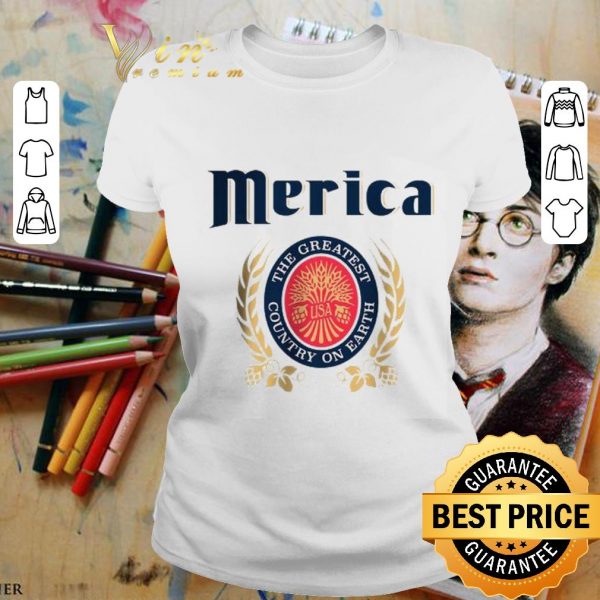 Awesome Miller Lite Logo Merica The Greatest Country On Earth shirt