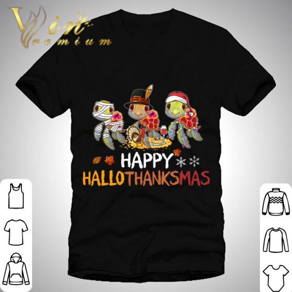 Turtles Turkey Xmas Happy Hallothanksmas shirt