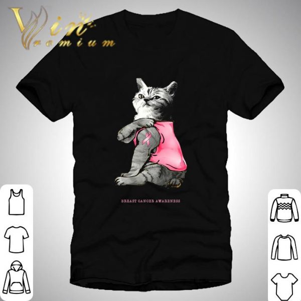 Cat Tattoo Breast Cancer Awareness shirt