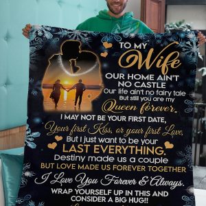 To my wife queen forever i love you forever & always quilt blanket 2