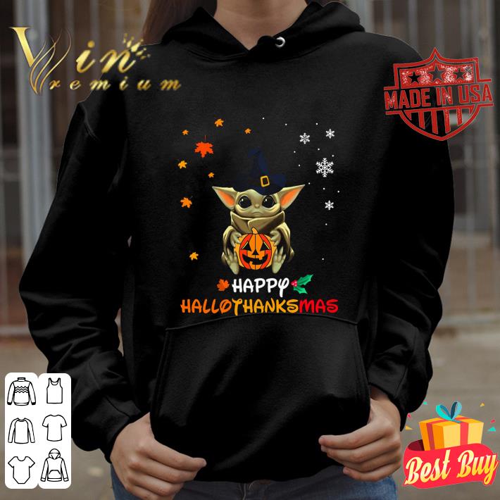 875f7123 official witch baby yoda hug pumpkin happy hallothanksmas shirt 4 - Official Witch Baby Yoda hug pumpkin Happy HalloThanksMas shirt