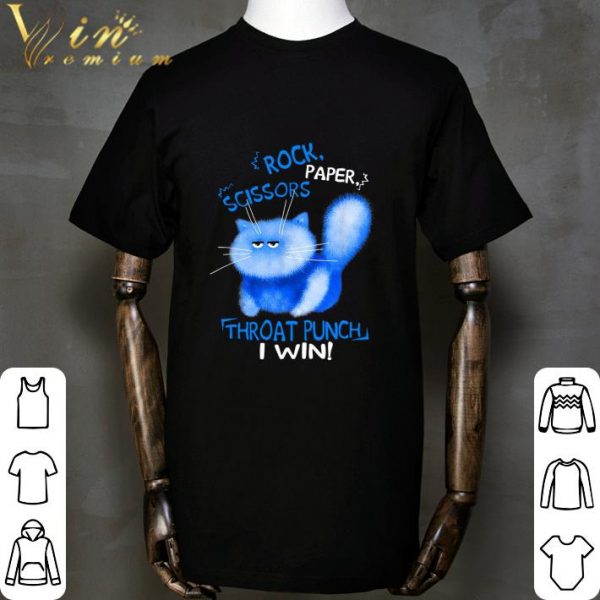 Cat Scissors Rock Paper Throat Punch I Win shirt