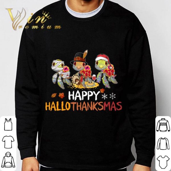 Turtles Turkey Xmas Happy Hallothanksmas shirt