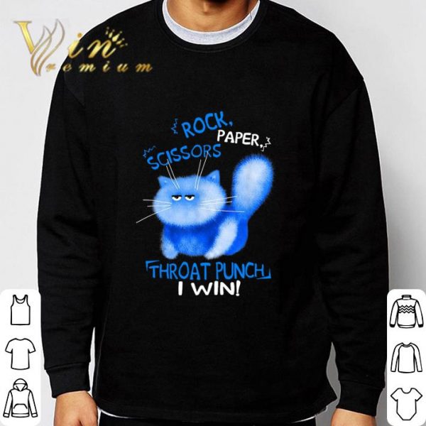 Cat Scissors Rock Paper Throat Punch I Win shirt