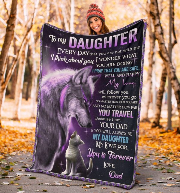 Father's Day Dad To My Daughter My Love For You Is Forever Quilt Blanket