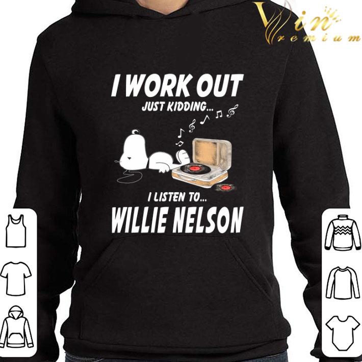 bf709915 snoopy i work out just kidding i listen to willie nelson shirt 4 - Snoopy I Work Out Just Kidding I Listen To Willie Nelson shirt