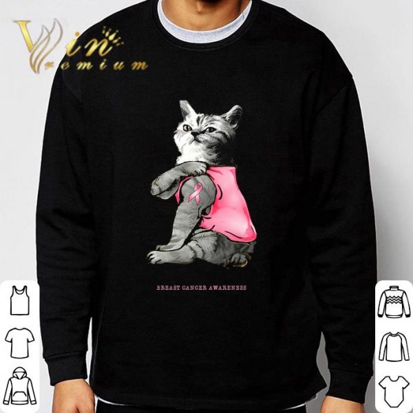 Cat Tattoo Breast Cancer Awareness shirt