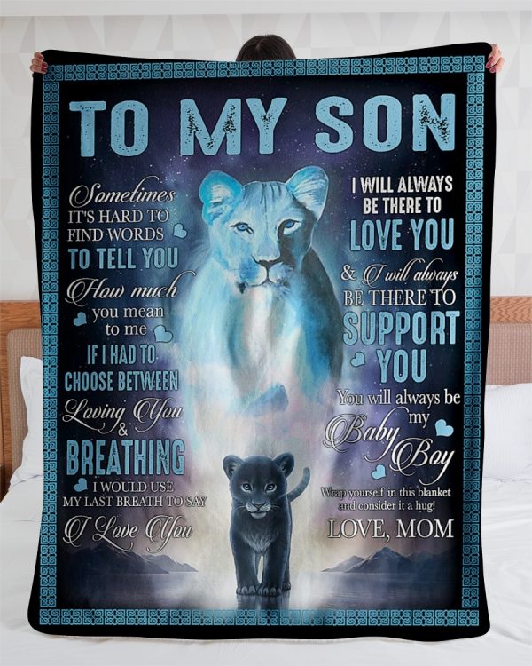Mom To my son wrap yourself up in this and consider it a big hug quilt blanket