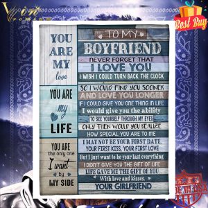 Your Girlfriend To My Boyfriend With Love And Kisses Quilt Blanket 2