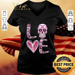 Official Sugar Skull Love Breast Cancer Awareness shirt 2