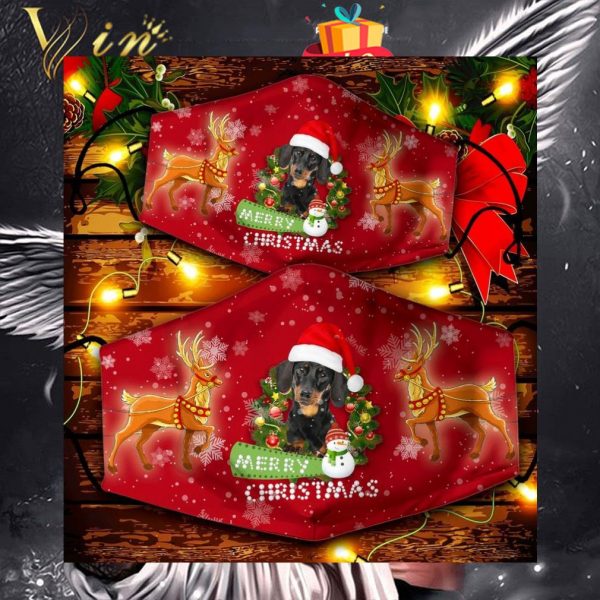 Dachshund Happy Merry Christmas 2020 Face Mask