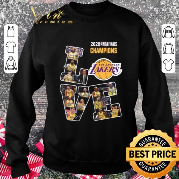 Funny Logo Los Angeles Lakers Love 2020 Champions All Signature shirt