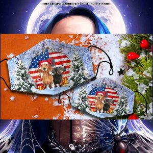 Dachshund Let It Snow Christmas Face Mask 2