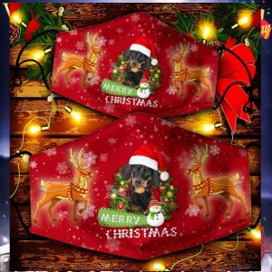 Dachshund Happy Merry Christmas 2020 Face Mask 2