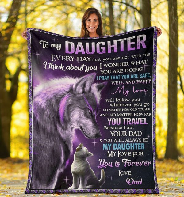 Father's Day Dad To My Daughter My Love For You Is Forever Quilt Blanket