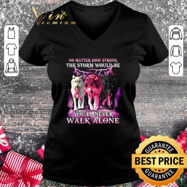 Awesome Wolves Breast Cancer Awareness You'll Never Walk Alone shirt