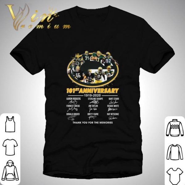 101st anniversary 1919-2020 Green Bay Packers Signatures shirt, hoodie ...