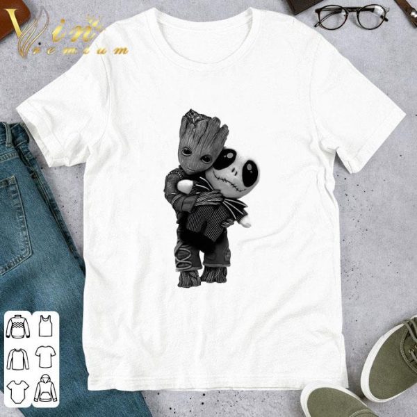 Baby Groot hug Jack Skellington doll shirt