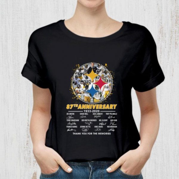 Best Pittsburgh Steelers 87th anniversary 1933-2020 signature thank you for the memories shirt