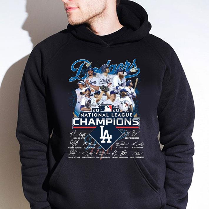 080f2d9c best la dodgers mlb 2020 national league champions signatures shirt 4 - Best LA Dodgers MLB 2020 National League Champions signatures shirt