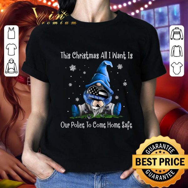 Official Gnome This Christmas All I Want Is Back The Blue Thin Blue Line shirt