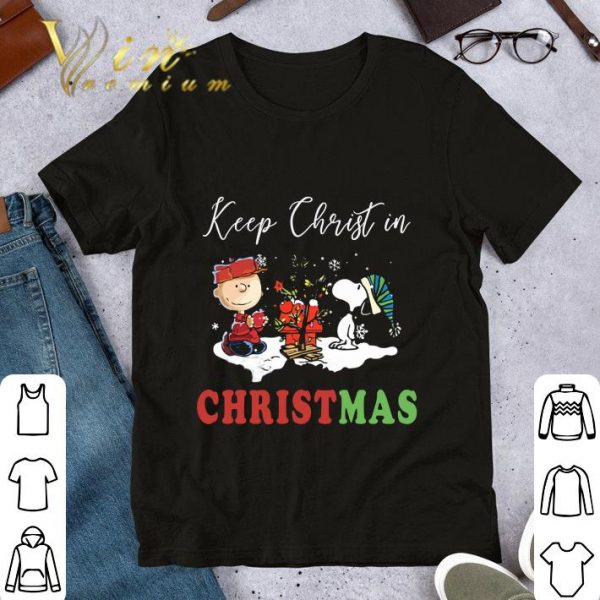 Original Peanuts Characters Snoopy Charlie Brown Keep Christ In Christmas shirt